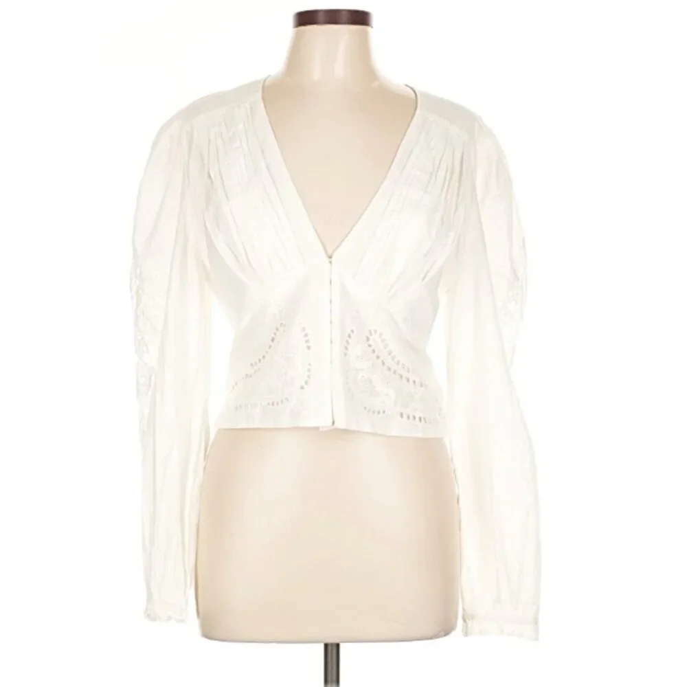 Farm Rio Long-Sleeve Lace Blouse NWT Large - Picture 3 of 6